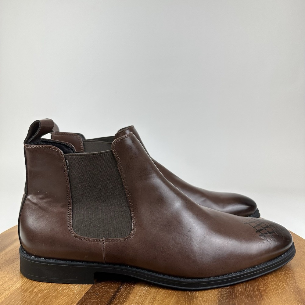 New NWOB Mens Gordon Rush 301327 Brown Leather Chelsea Ankle Boots Size 11.5 M
